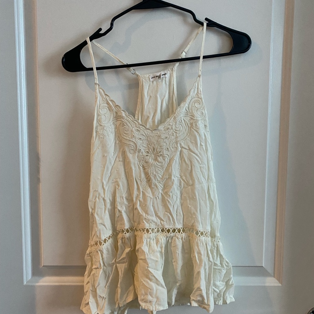 Love on a Hanger Cream Embroidered Camisole